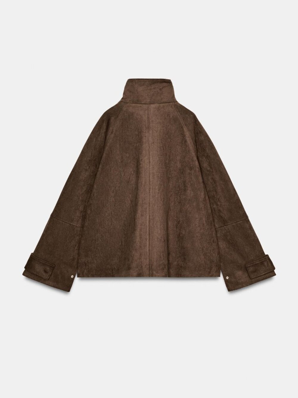 BNWT ZARA WOMAN FAUX SUEDE POCKET JACKET Dark brown - Picture 8 of 14